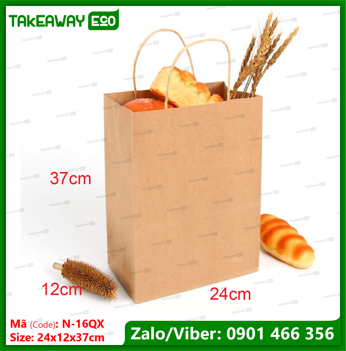 Túi giấy kraft đựng rau xanh